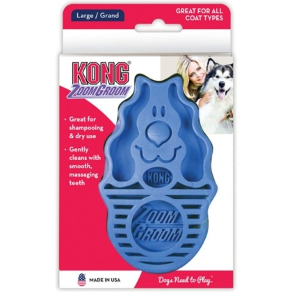 KONG ZoomGroom Dog Brush - Boysenberry - Large