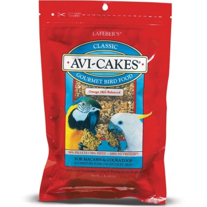 Lafeber Classic Avi-Cakes Gourmet Macaw & Cockatoo Food - 16 oz