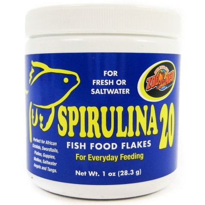 Zoo Med Spirulina 20 Flakes Fish Food - 1 oz